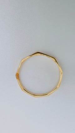 Small 14 Karat Yellow Gold Pinky or Toe Ring, Size 2 1/2, Geometric Design