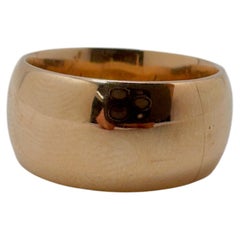 Wide 14 Karat Yellow Gold Comfort Fit Band, Size 5.5, Personal Engraving Inside