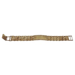 Incogem-ID-Armband für Herren aus 14-karätigem Gelbgold, Nugget-Struktur, 8,5 Zoll lang