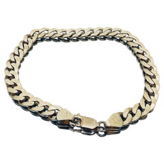 14 Karat Yellow Gold Concave Curb Link Bracelet, 8 Inches Long, 17.7 Grams