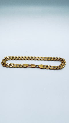 14 Karat Yellow Gold Concave Curb Link Bracelet, 8 Inches Long, 17.7 Grams