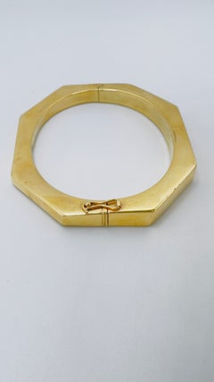 14 Karat Yellow Gold Octagonal Bangle, 25.2 Grams