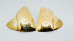 14 Karat Yellow Gold Polished Triangular Hinged Sailboat Earrings