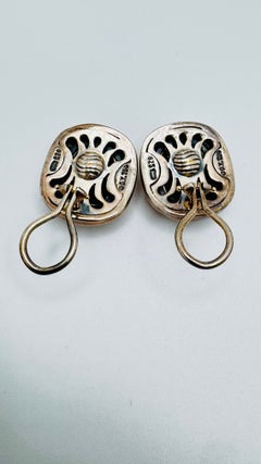David Yurman 18 karat and Sterling Silver Clip On Diamond Earrings, 1.0ctw