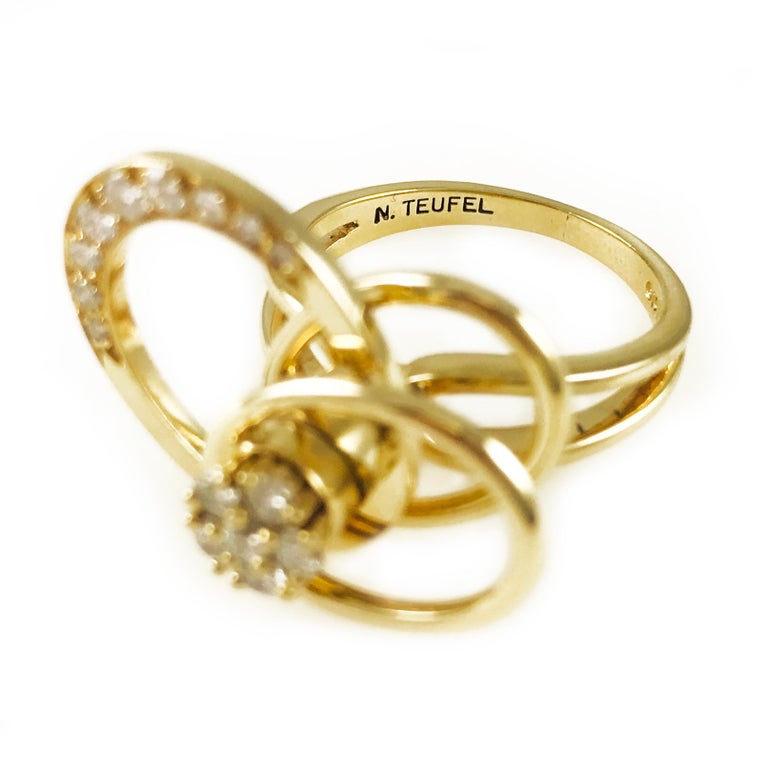 Vintage Norman Teufel 14 Karat Gold Original Swinger Ring, circa 1975 at  1stDibs | norman teufel ring, swinger ring jewellery norman, swinger rings