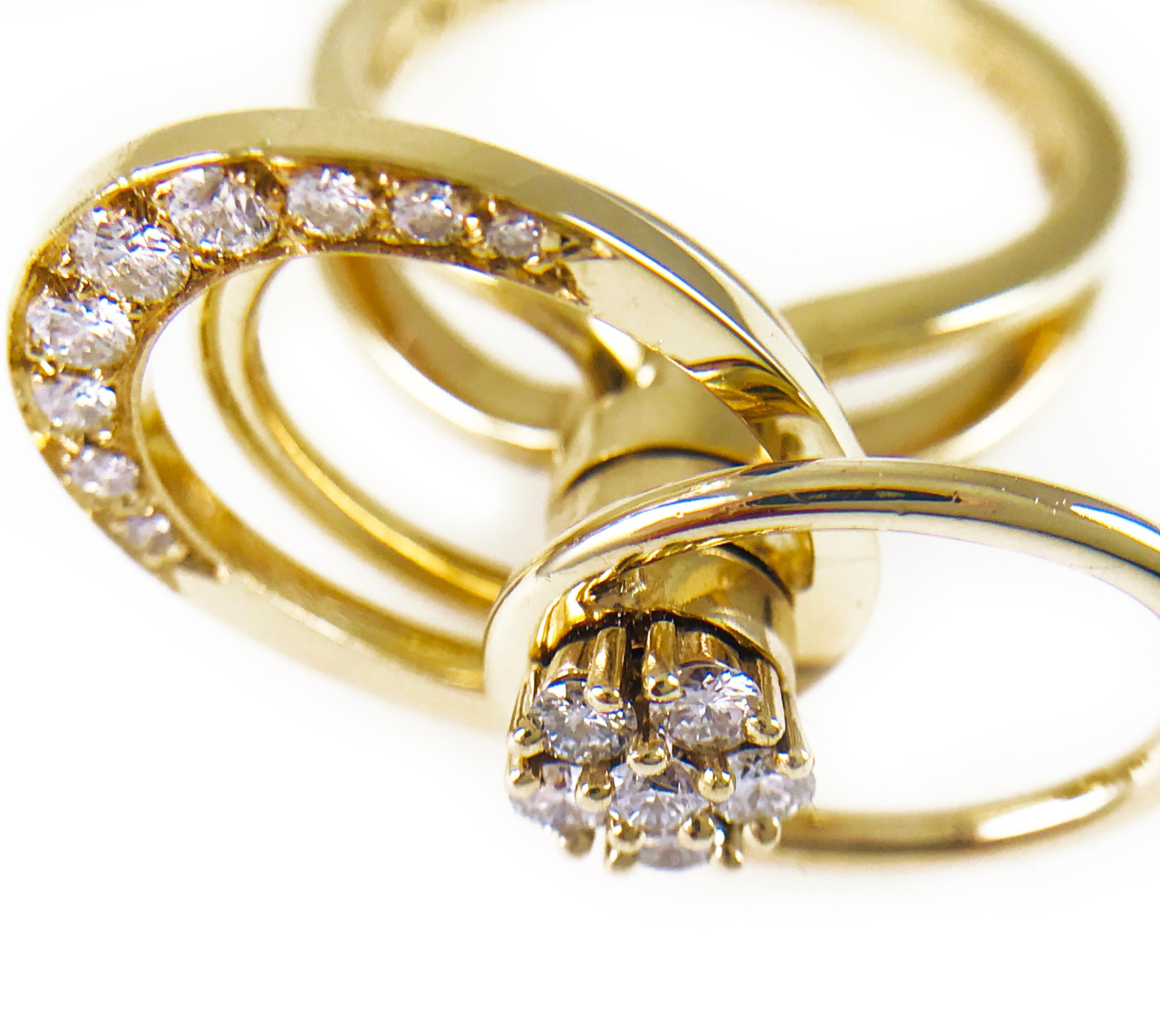 Retro Vintage Norman Teufel 14 Karat Gold Original Swinger Ring, circa 1975