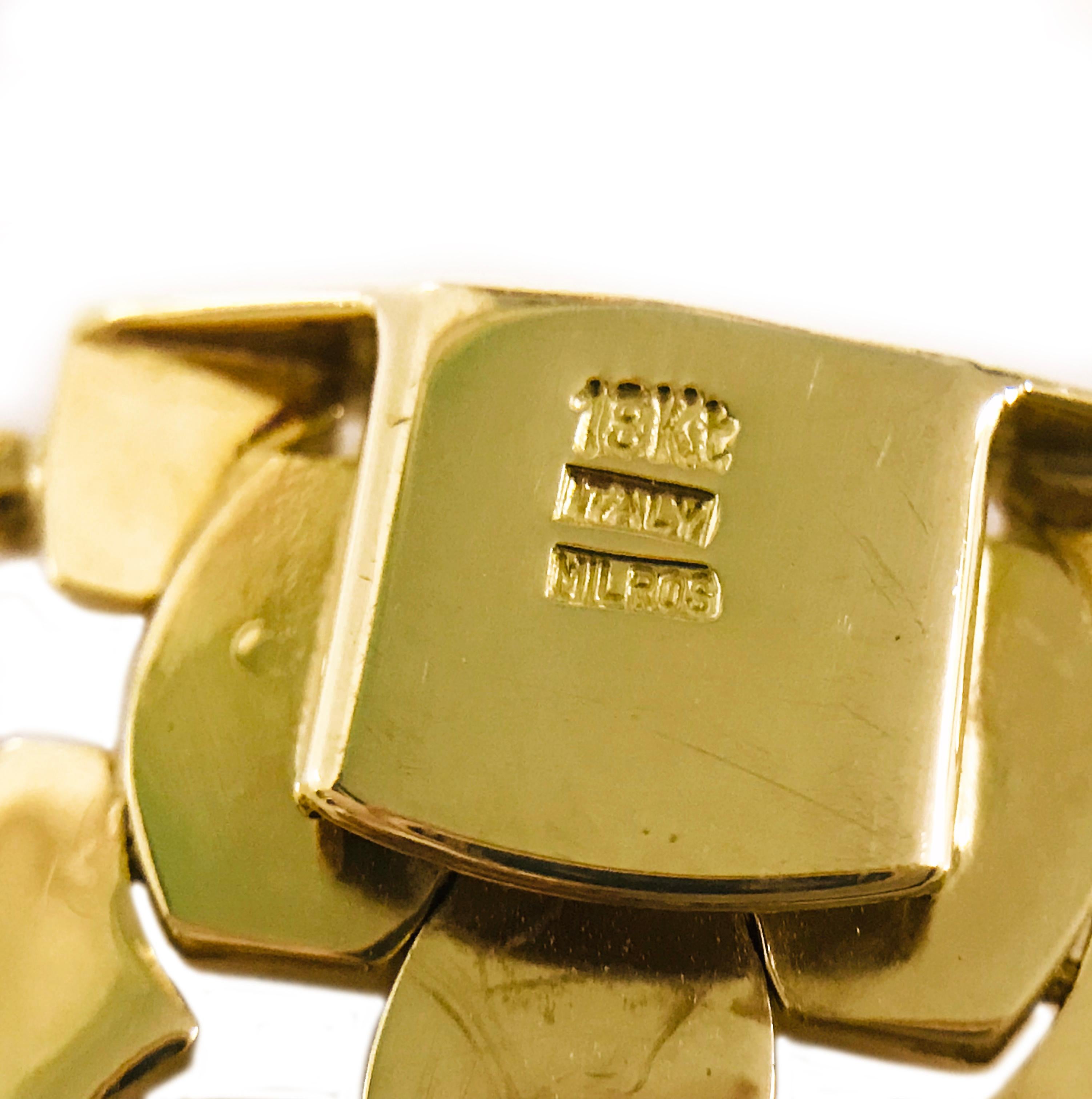Contemporary Vintage 18 Karat Gold Italian Milros Bracelet