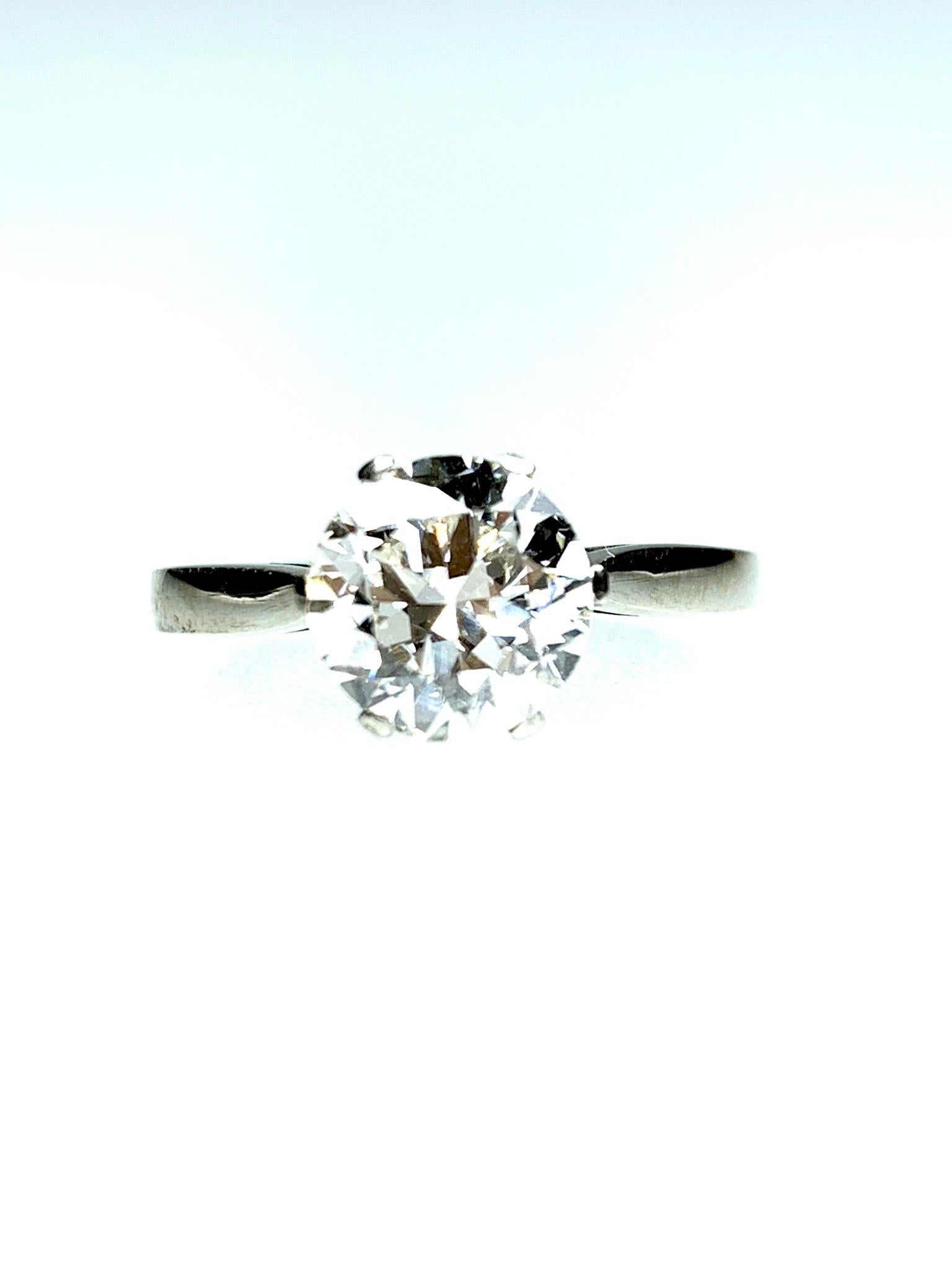 Solitaire Diamant taille ancienne européenne, est. 1.9ct couleur I & clarté Vs. 
