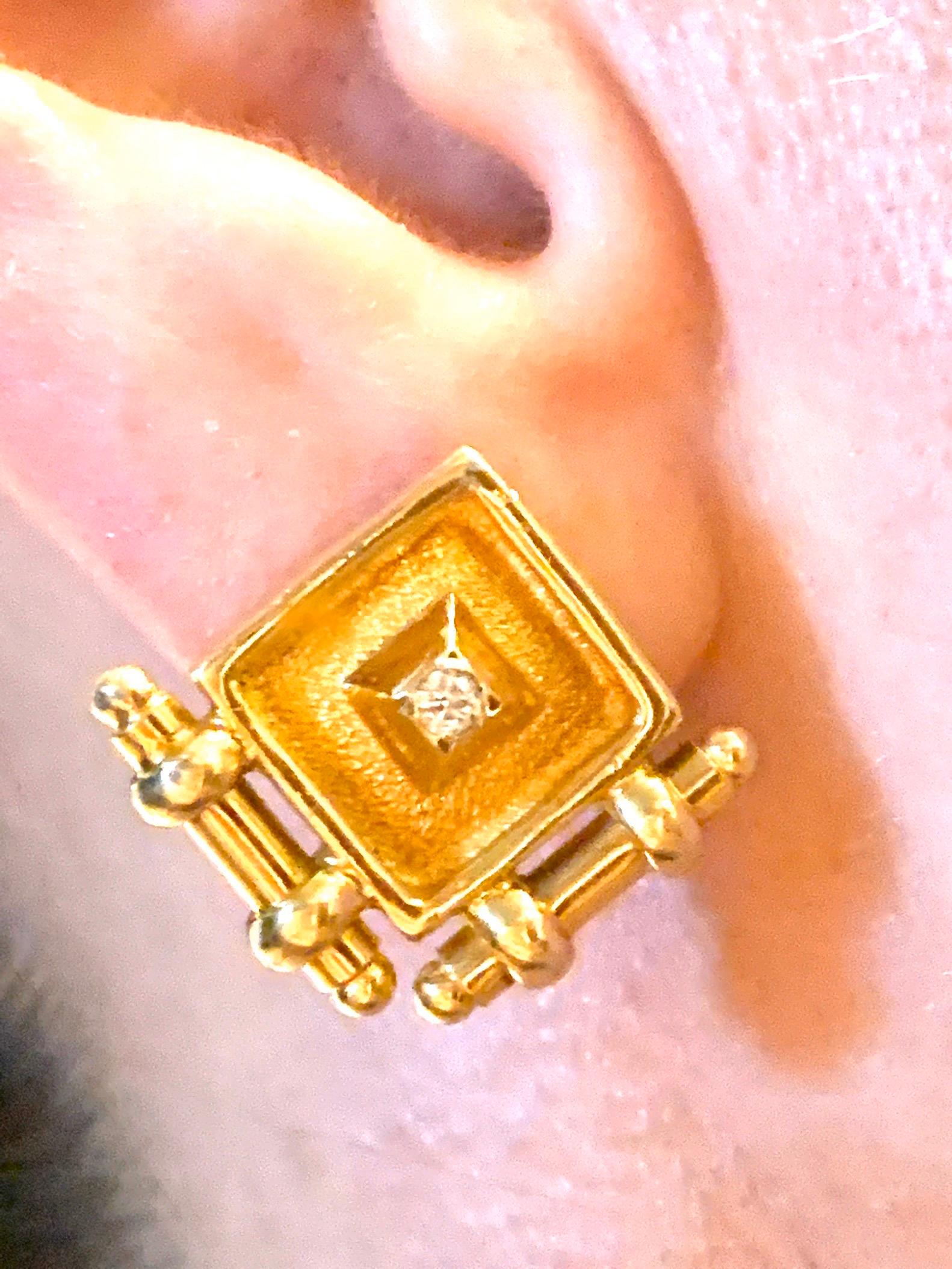 Modern GEMOLITHOS,  Diamond Earrings, Maramenos & Pateras, 1990s For Sale