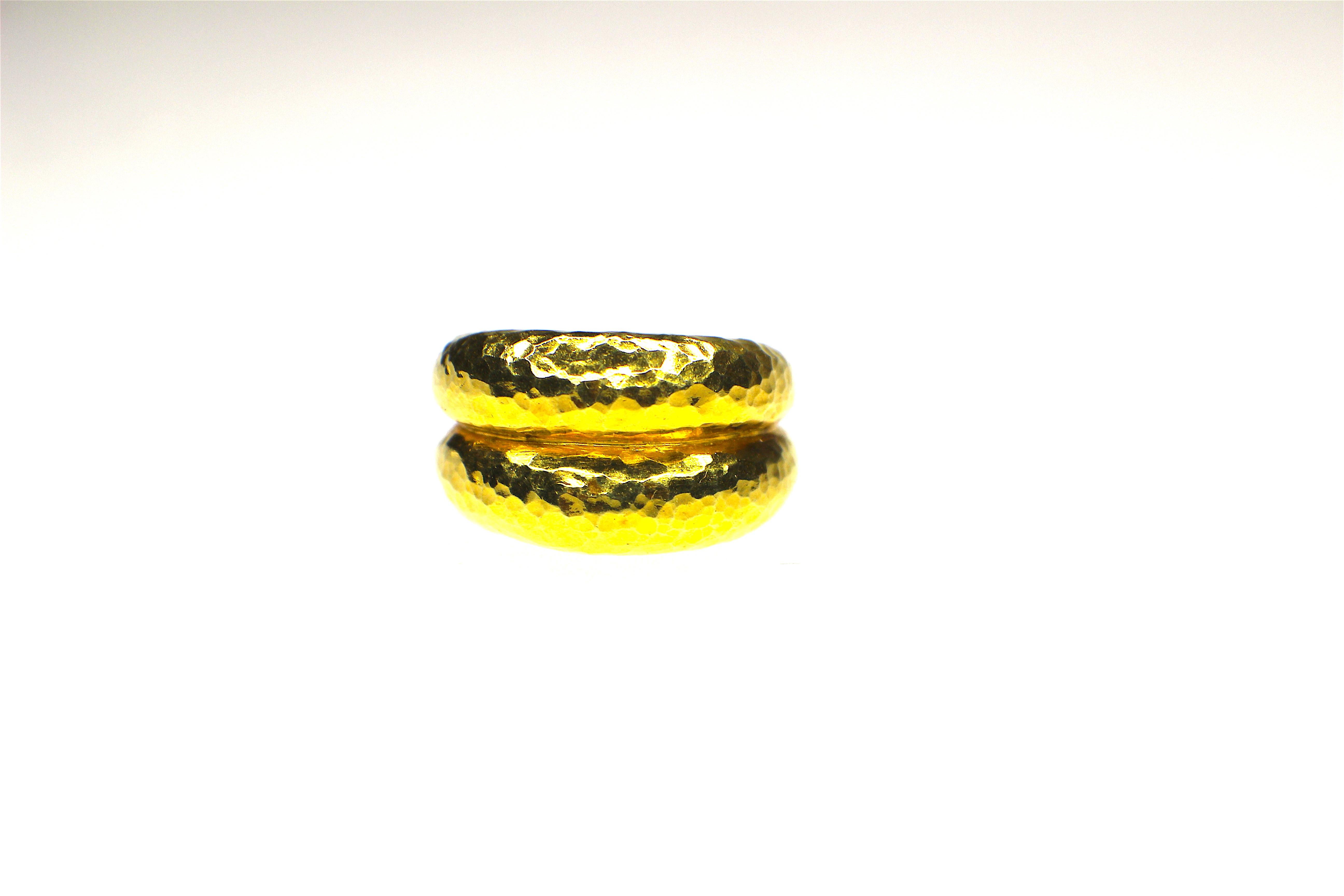 Hammered Gold Ring 18K Handcrafted 1970´s