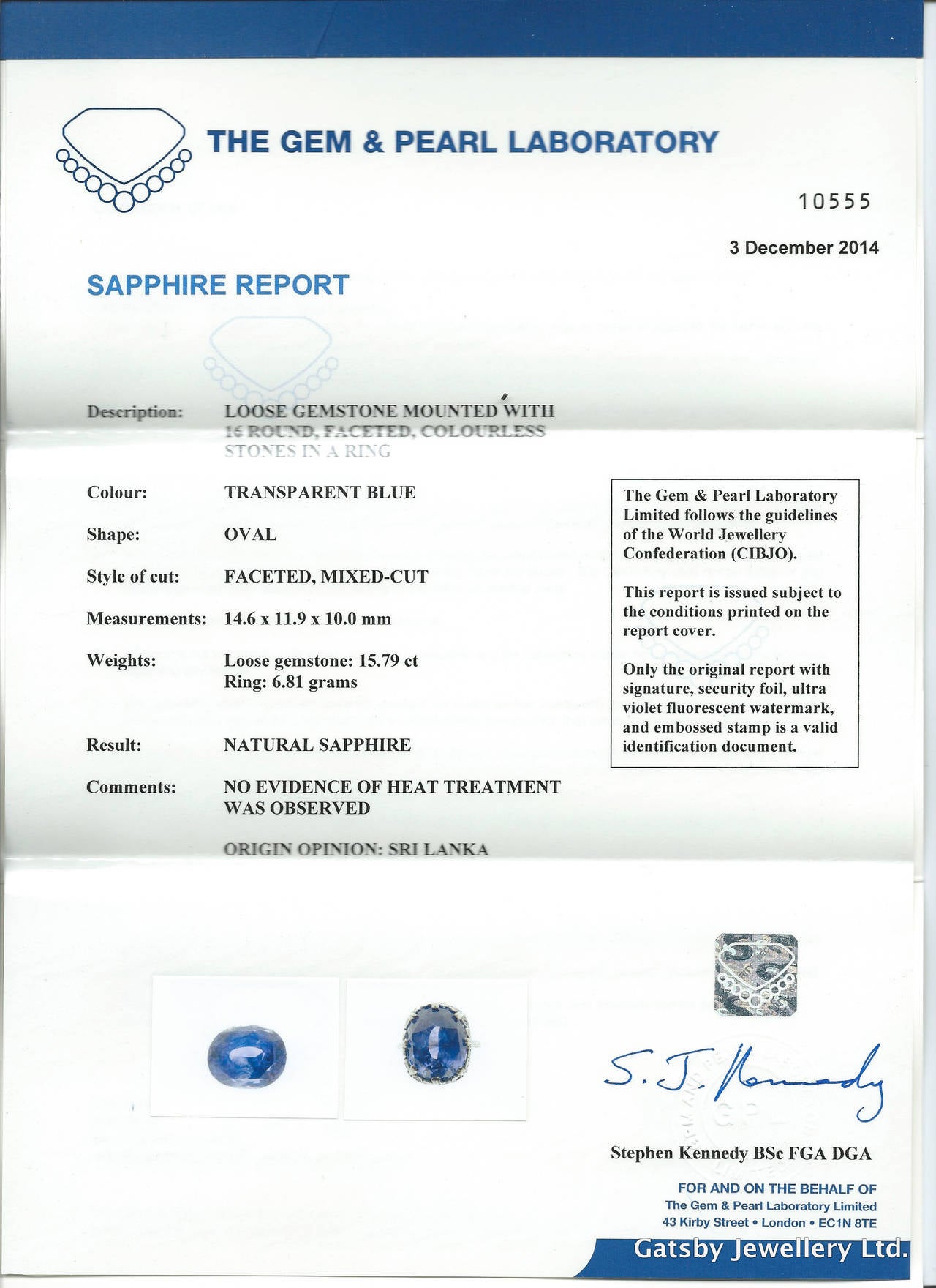 Edwardian 15.79 Carat Natural Ceylon Sapphire Gold Platinum Ring 2