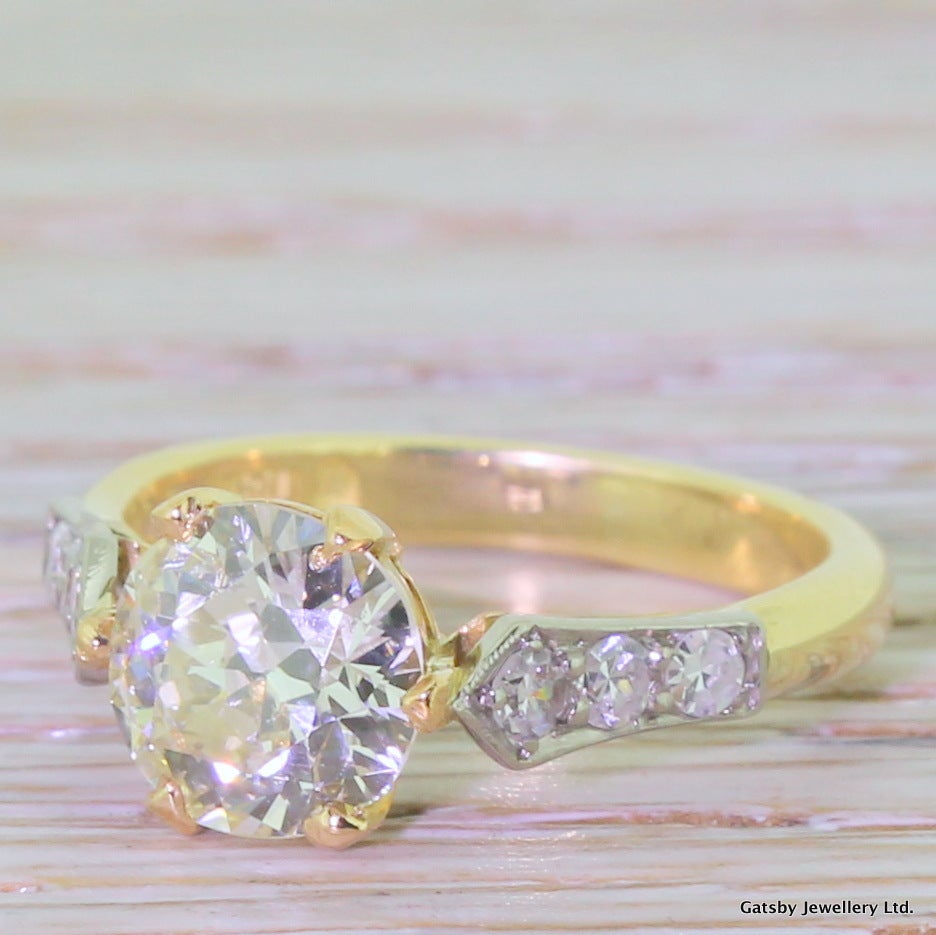1.58 Carat Diamond Solitaire Platinum Engagement Ring 1