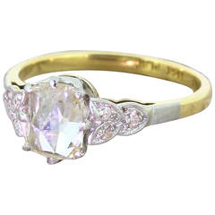 Rose Cut Diamond Gold Platinum Engagement Ring