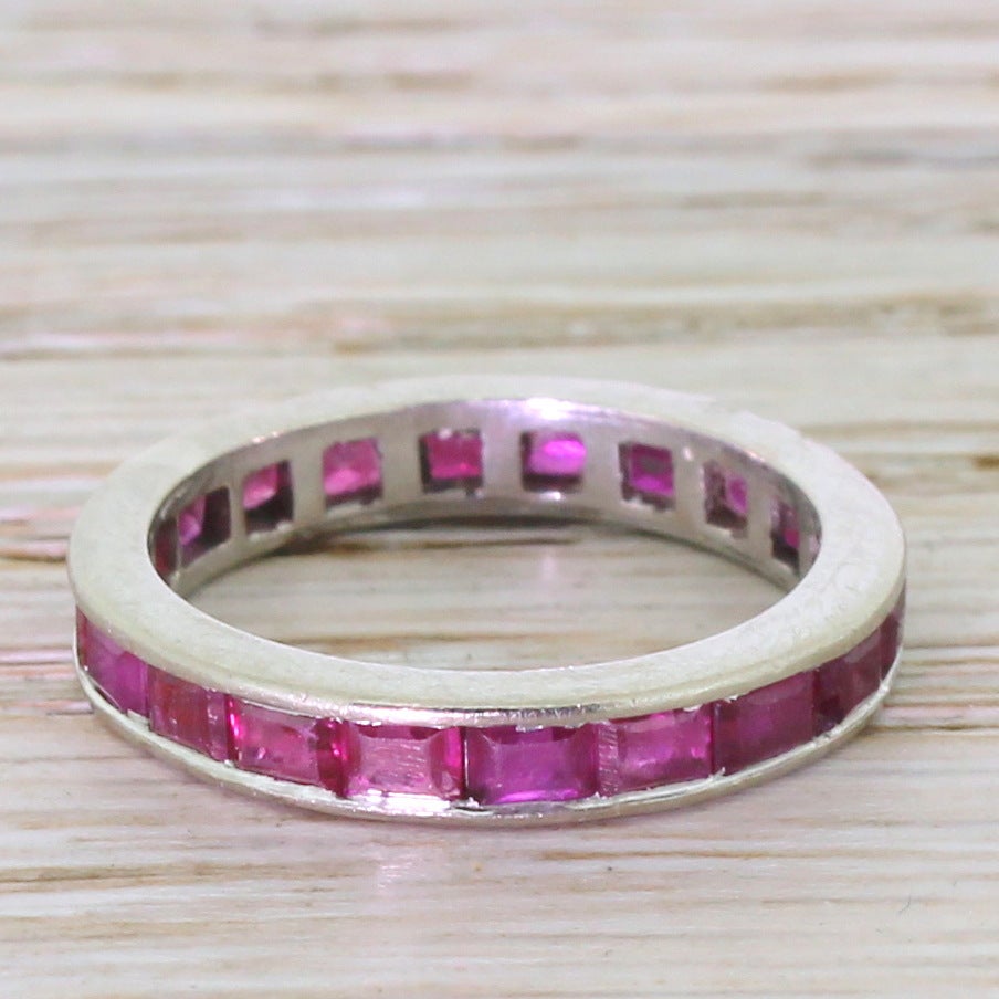 2.00 Carat Natural Ruby Full Eternity Ring, circa 1930