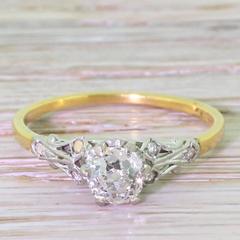 Edwardian 0.57 Carat Old Cut Diamond Engagement Ring