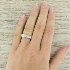 BOUCHERON 18k White Gold Grooved Ring, French, circa 1970