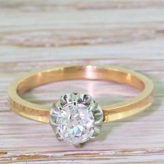 Art Deco 0.50 Carat Old Cut Diamond Engagement Ring