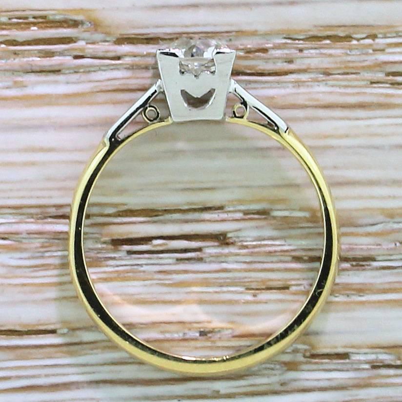 Women's Art Deco 0.68 Carat Old Cut Diamond Engagement Ring For Sale
