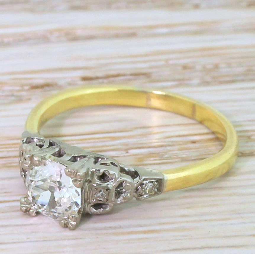 Edwardian 0.66 Carat Old Cut Diamond Engagement Ring 2