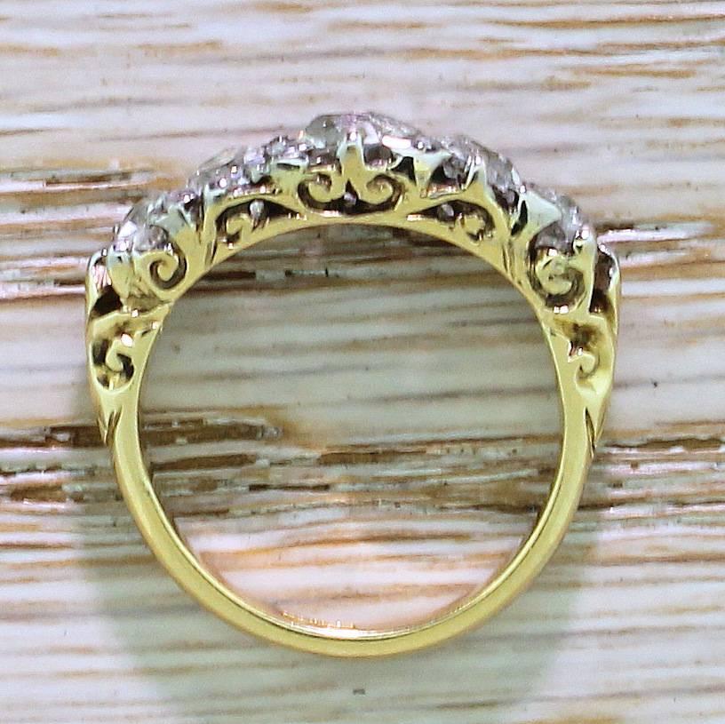 Women's Victorian 2.25 Carat Old Cut Diamond Five-Stone Ring