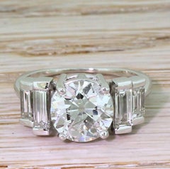Art Deco 2.35 Carat Old Cut Diamond Engagement Ring, circa 1935