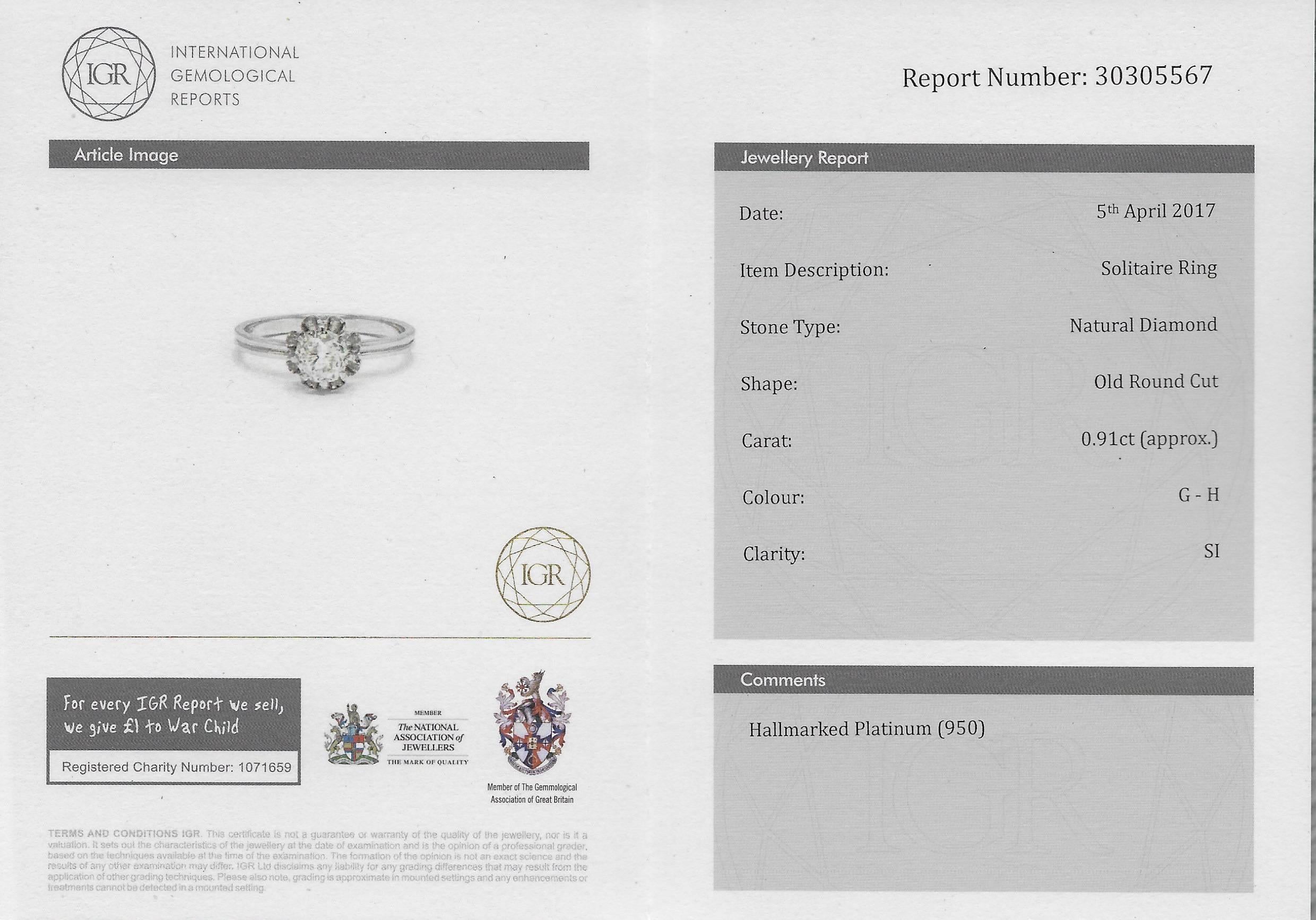 Edwardian 0.91 Carat Old Cut Diamond Platinum “Buttercup” Engagement Ring For Sale 3