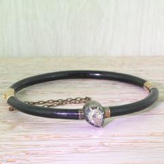 Georgian Pear Rose Cut Diamond Mourning Bangle