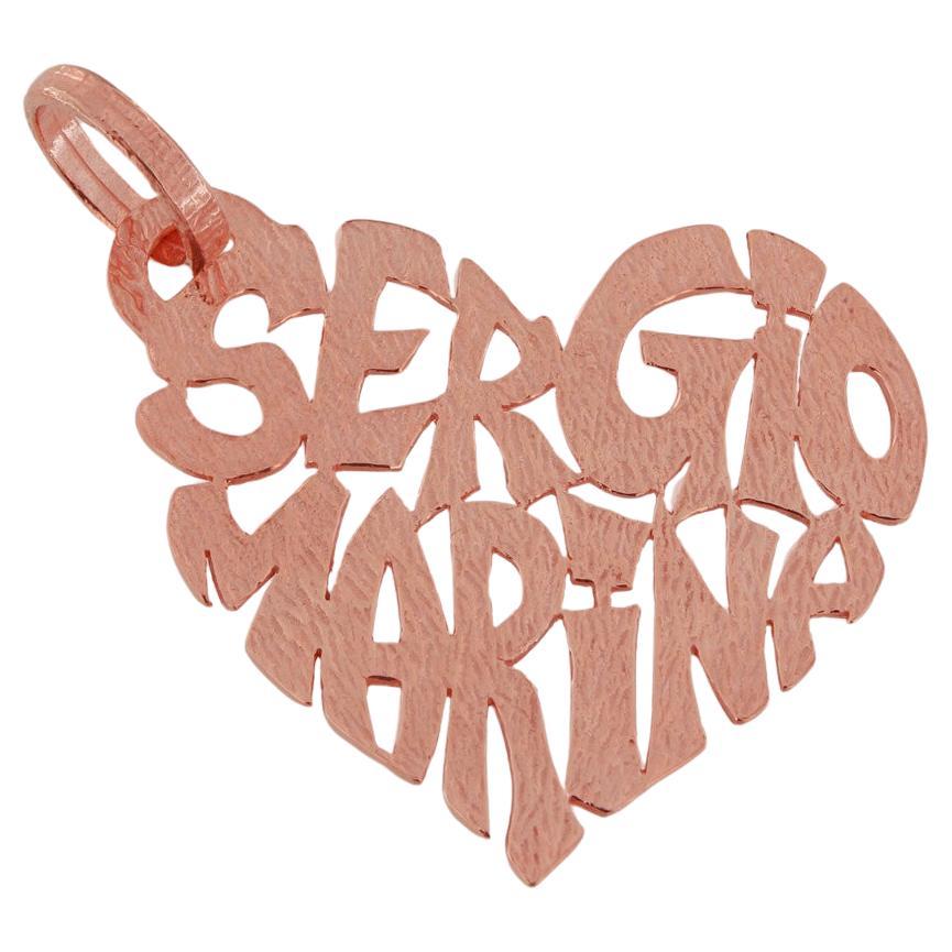 Sacchi - Kleiner Herzanhänger mit euren Namen 18k gelb weiß rosa schwarz Gold im Angebot