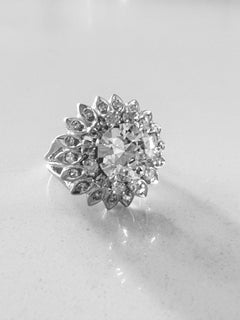Vintage 2.05 Carat Old Cut Diamond Ring In Platinum.