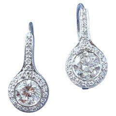 Diamond Drop Earrings in Platinum