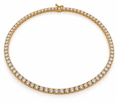 Crevelli Diamond Tennis Necklace In 18 Karat Gold.