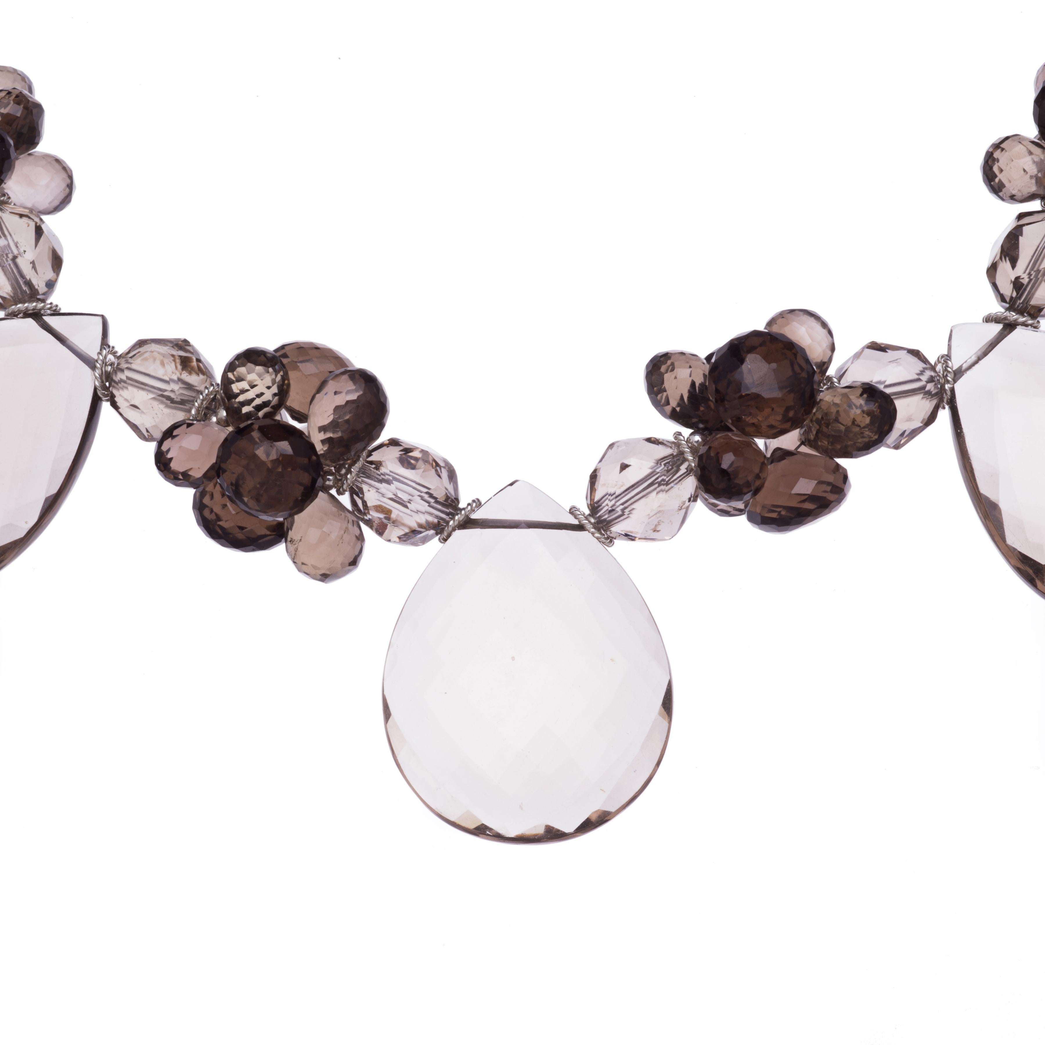 Women's Deborah Liebman Smoky Quartz and Sterling Silver Necklace For Sale