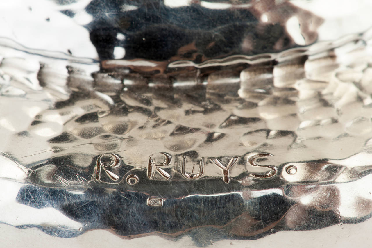 Raymond Ruys Hammered Silver Candelabra, Antwerp, 1930 For Sale 1