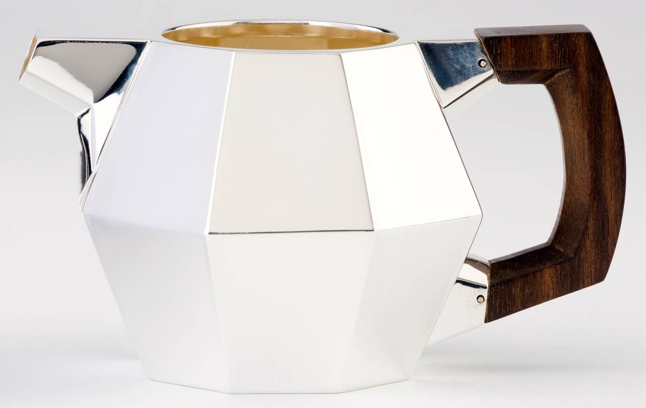 Delheid Frères Silver Coffee-Tea Service Set, Five Pieces, Modernistic, Art Deco 2
