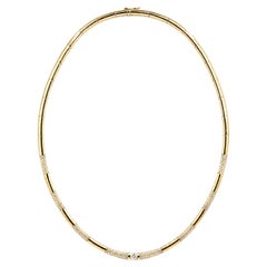 Georgios Collections 18 Karat Yellow Gold GIA Certified Diamond Collar Necklace