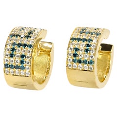 Georgios Collections Pendientes de Diamantes con Diseño de Llave Griega en Oro Amarillo de 18 Kilates