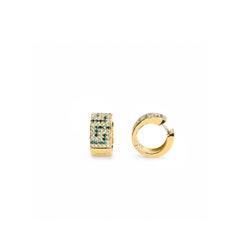 Georgios Collections Pendientes de Diamantes con Diseño de Llave Griega en Oro Amarillo de 18 Kilates