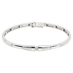 Georgios Collection 18 Karat White Gold Solitaire Diamond Bangle Bracelet