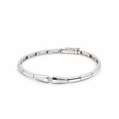 Georgios Collection 18 Karat White Gold Solitaire Diamond Bangle Bracelet