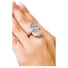 2.65 Carat Round Cut Pavé Diamond 14 Karat White Gold Engagement Designer Ring