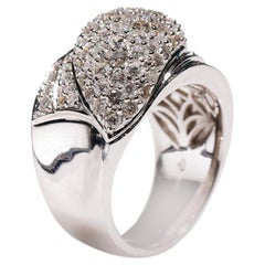 14 Karat Weißgold 2,69 Karat Rundschliff Pavé Diamant Wickelband Ring Verlobungsring