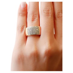 1.00 Carat Round Cut Diamond Pave in 18k Yellow Gold Fine Engagement Band Ring