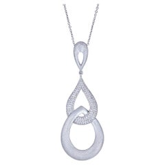 1/3 TCW Diamond Round Accent Drop Pendant Fine Necklace in 14 karat White Gold