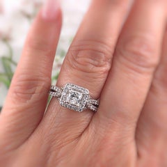 Tolkowsky Diamant-Verlobungsring Prinzessin 1,56 Karat 14 Karat Weißgold