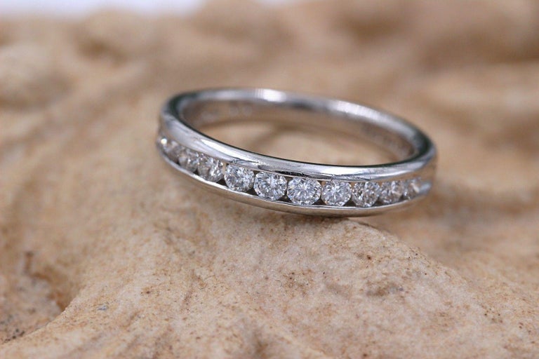 Zales Octillion Platinum Diamond Wedding Band Ring For Sale at 1stDibs