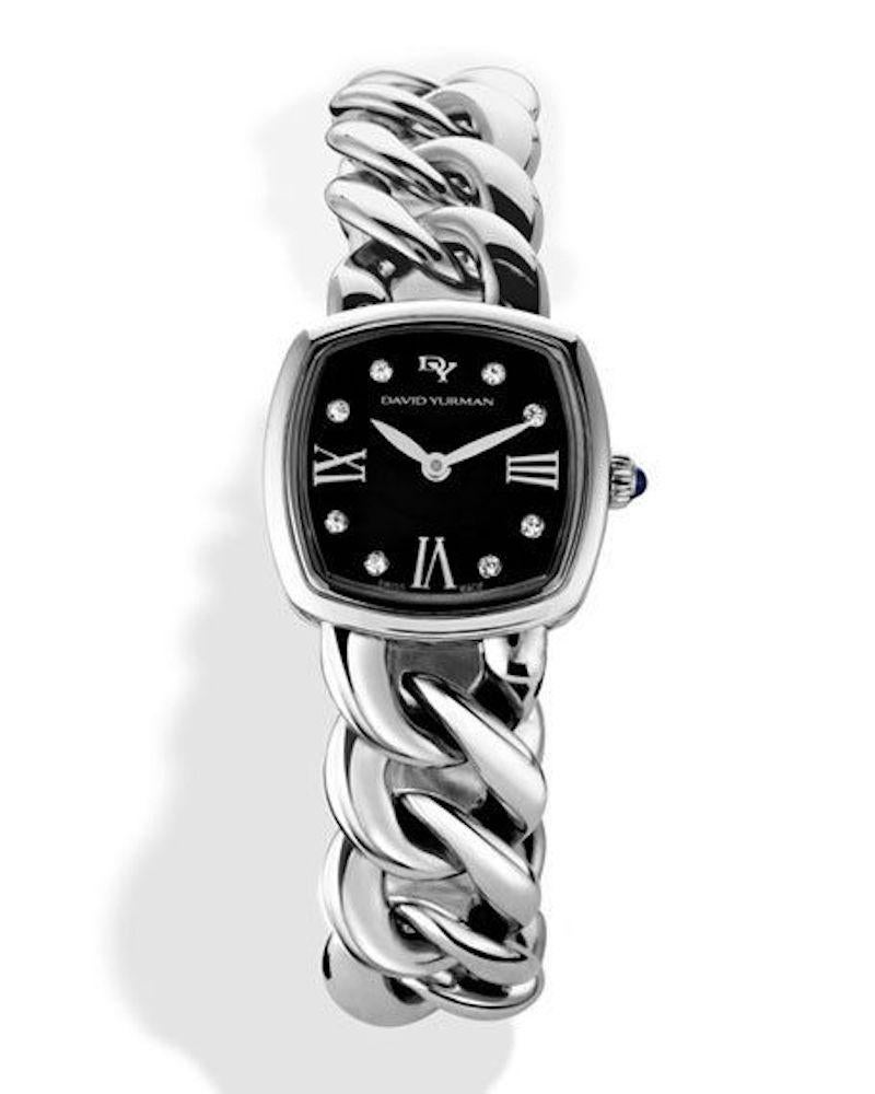 David Yurman Albion Edelstahl-Uhr mit schwarzem Diamant-Schwarzglas im Angebot 2
