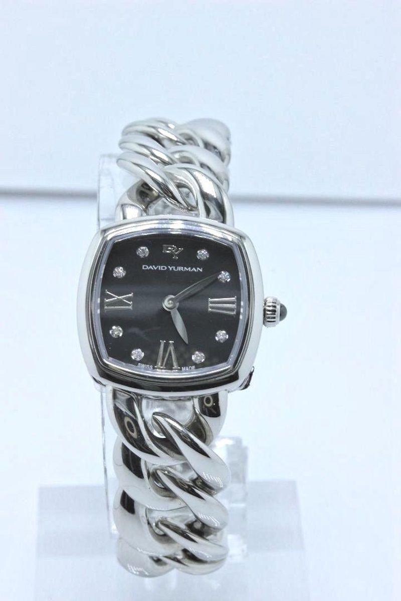 David Yurman Albion Edelstahl-Uhr mit schwarzem Diamant-Schwarzglas im Zustand „Hervorragend“ im Angebot in San Diego, CA