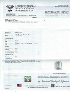 Tacori Dantela 1.56 Tcw Emerald Diamond Engagement Ring 18kt WG COA Certificate