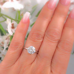 LEO Diamond Engagement Ring Round 2.00 cts I SI1 14k White Gold
