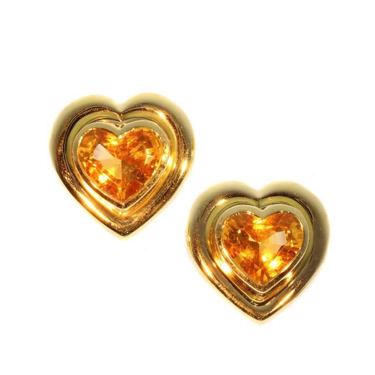 Paloma Pico For Tiffany And Co Citrine 18 Karat Gold Heart Clip Paloma Pico For Tiffany Co Citrine 18 Karat Gold Heart Clip On Earrings